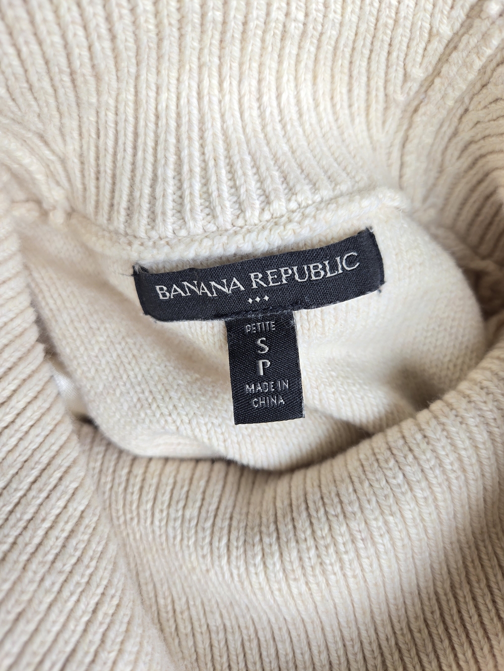 Banana Republic Cream Cable-Knit Turtleneck Sweater Dress Small - Picture 7 of 10
